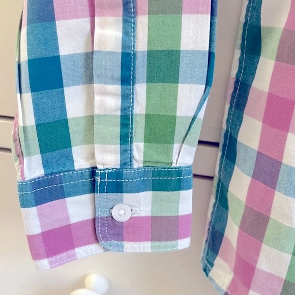 Polarn O. Pyret Boy's Plaid Button Down Shirt 6-8 years - Picture 3 of 8